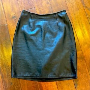 Vintage custom made high low leather skirt size L